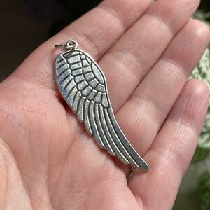 2” stainless angel or bird wing pendant necklace unisex